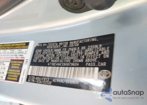 2009 Toyota Camry Le z USA, uszkodzony, nr VIN 4T1BE46K39U879604